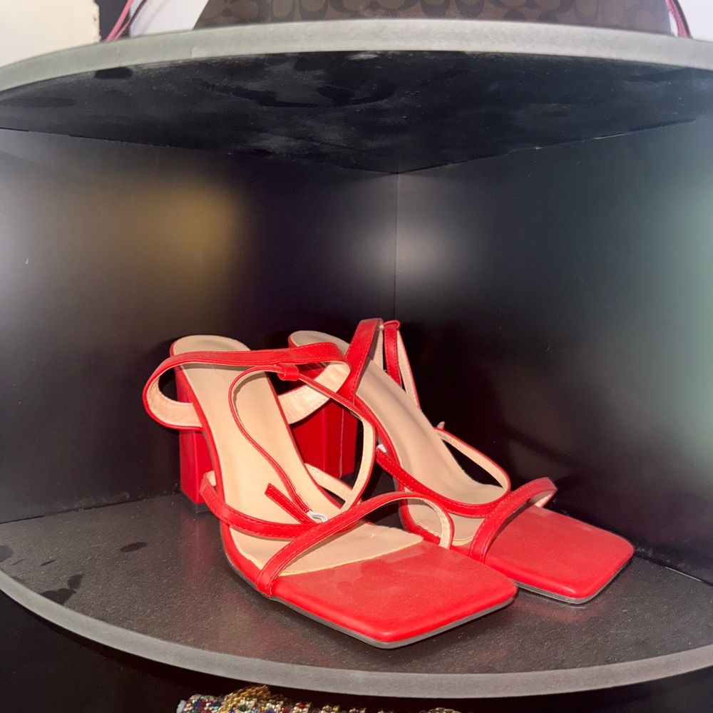 Elegant Red Strappy Heels